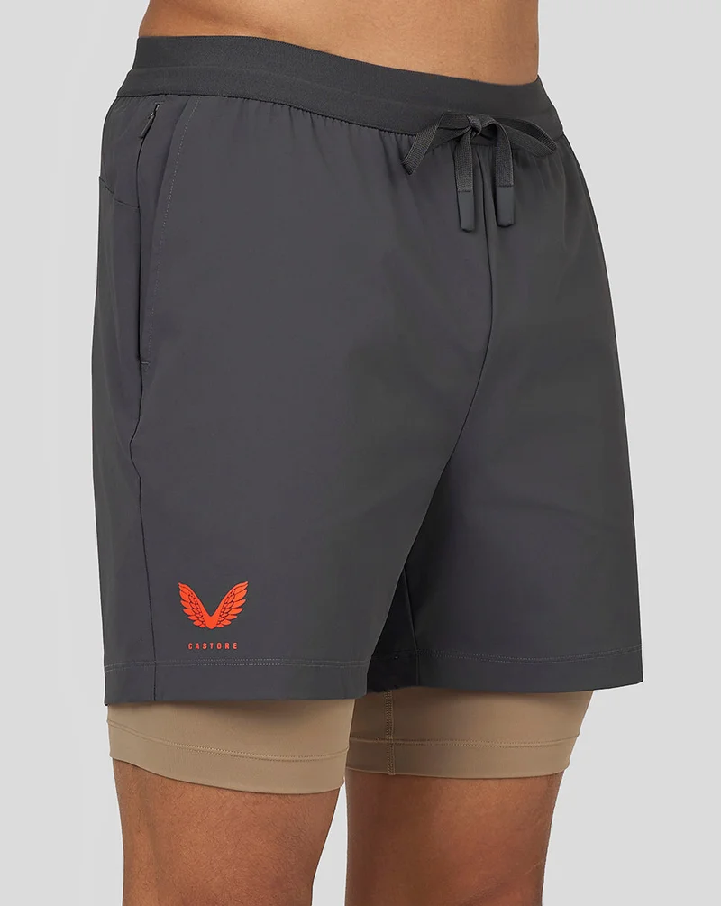 CASTORE Castore Men’s Flow 2-in-1 Shorts - Gunmetal